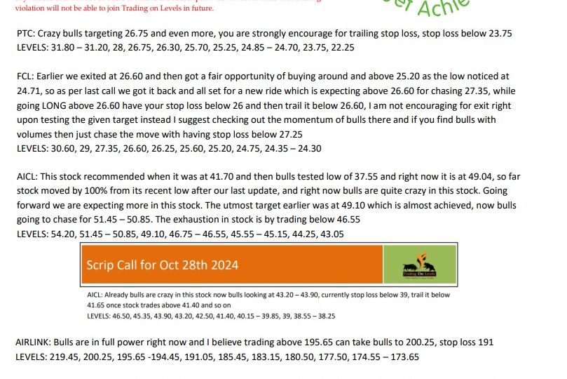 9 DEC SCRIP CALLS,PTC,FCL,AICL,AIRLINK,GCIL,GGGL 2024