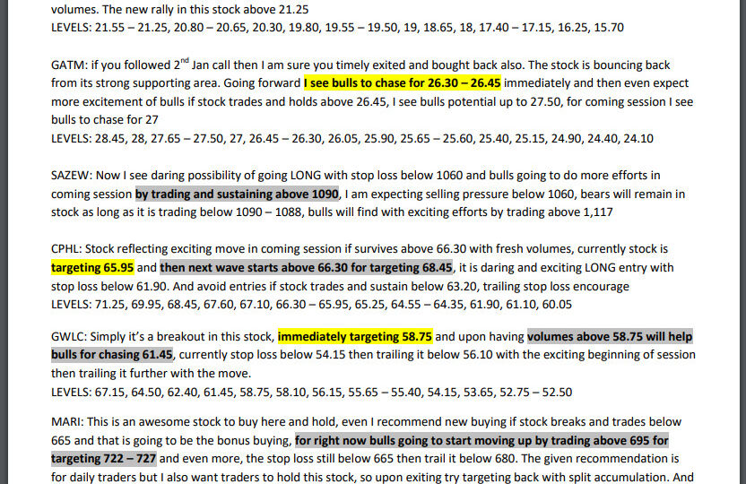 14 JAN SCRIP CALLS, 2025