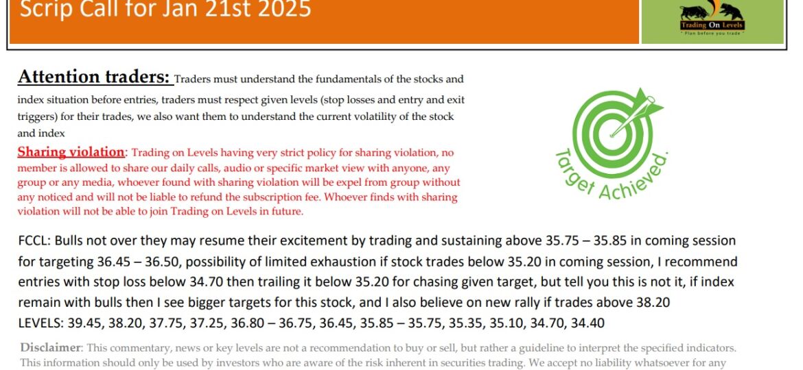 21 JAN SCRIP SCRIP CALLS,FCCL, 2025