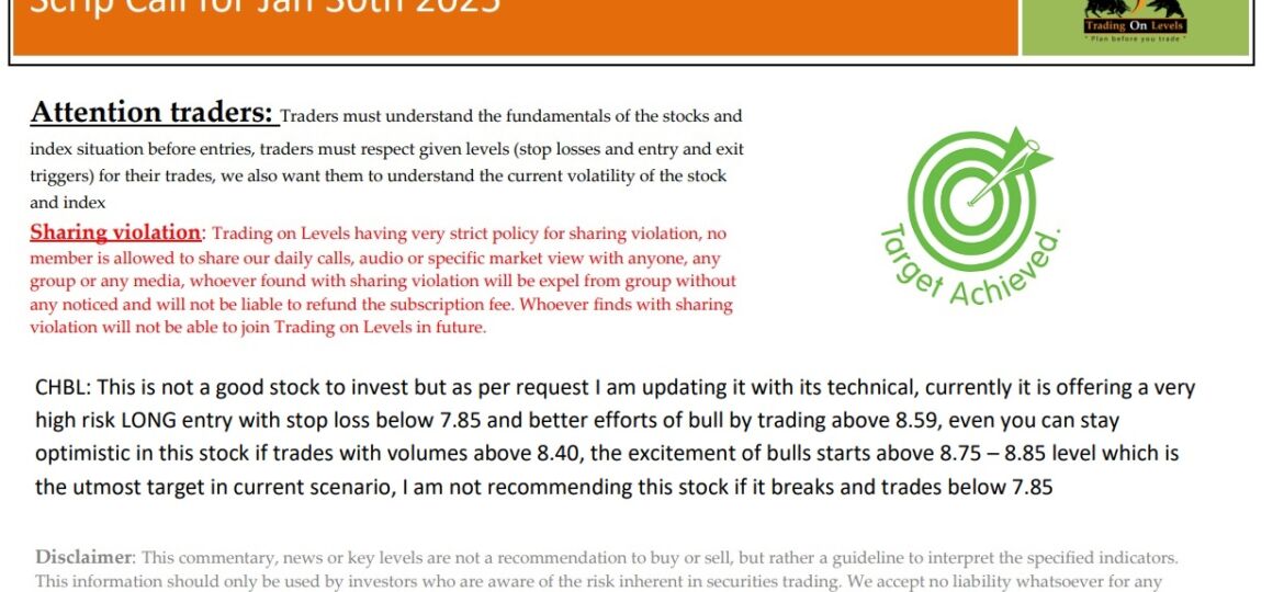30 JAN SCRIP CALLS,CHBL 2025