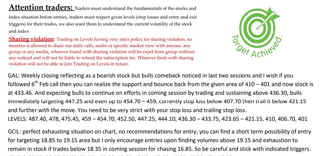 10 FEB SCRIP CALLS,GAL,GCIL 2025
