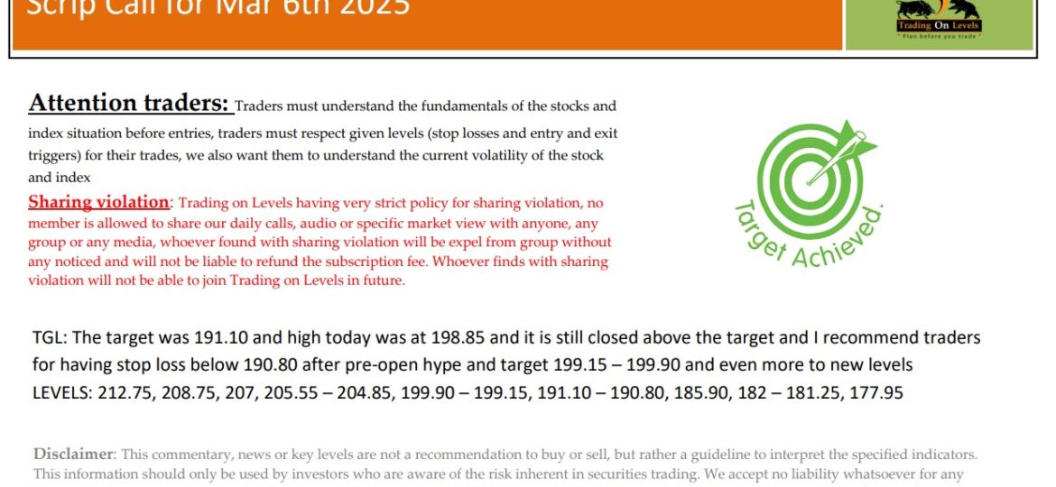 6 MAR SCRIP CALLS,TGL 2025