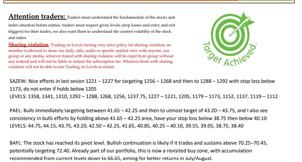 12 MAY SCRIP CALLS,SAZEW,PAEL,BAFL 2025