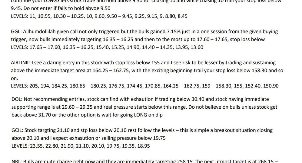 22 MAY SCRIP CALLS,GGGL,GGL,AIRLINK,DOL,GCIL,NRL,PAEL,HUBC 2025