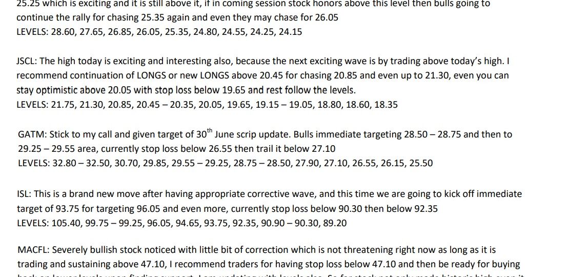 1 JULY SCRIP CALLS, BIPL,AIRLINK,ANL,FCL,JSCL,GATM,ISL,MACFL,TREET,IMAGE,FABL 2025